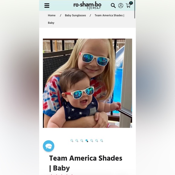 Ro-sham-bo Shades Red, White and Blue baby Sunglasses with Blue Lenses - Picture 12 of 12